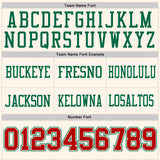 Custom Cream Red-Kelly Green Mesh Authentic Football Jersey