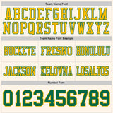 Custom Cream Kelly Green-Gold Mesh Authentic Football Jersey