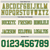Custom Cream Kelly Green-Old Gold Mesh Authentic Football Jersey
