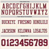 Custom Cream Crimson-Gray Mesh Authentic Football Jersey