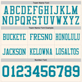 Custom Cream Teal Mesh Authentic Football Jersey