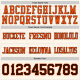 Custom Cream Brown-Orange Mesh Authentic Football Jersey