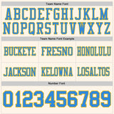 Custom Cream Powder Blue-Gold Mesh Authentic Football Jersey