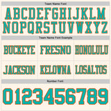 Custom Cream Aqua-Orange Mesh Authentic Football Jersey