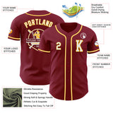Custom Crimson White-Gold Authentic Baseball Jersey