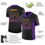 Custom Black Purple-Gold Drift Fashion Football Jersey