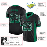 Custom Black Kelly Green-White Drift Fashion Football Jersey