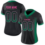 Custom Black Kelly Green-Pink Drift Fashion Football Jersey