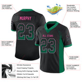 Custom Black Kelly Green-Pink Drift Fashion Football Jersey