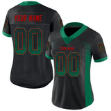 Custom Black Kelly Green-Red Drift Fashion Football Jersey