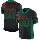 Custom Black Kelly Green-Red Drift Fashion Football Jersey
