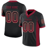 Custom Black Crimson-Cream Drift Fashion Football Jersey