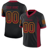 Custom Black Crimson-Yellow Drift Fashion Football Jersey
