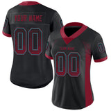 Custom Black Crimson-Teal Drift Fashion Football Jersey