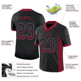 Custom Black Crimson-Teal Drift Fashion Football Jersey