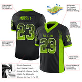 Custom Black Neon Green-White Drift Fashion Football Jersey