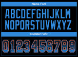 Custom Black Powder Blue-Orange Drift Fashion Football Jersey