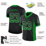 Custom Black Grass Green-White Drift Fashion Football Jersey