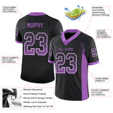 Custom Black Medium Purple-White Drift Fashion Football Jersey