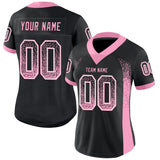 Custom Black Light Pink-White Drift Fashion Football Jersey