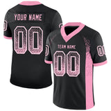 Custom Black Light Pink-White Drift Fashion Football Jersey