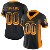Custom Black Bay Orange-White Drift Fashion Football Jersey