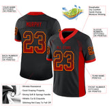 Custom Black Red-Gold Drift Fashion Football Jersey