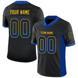 Custom Black Royal-Yellow Drift Fashion Football Jersey