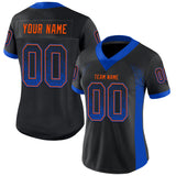 Custom Black Thunder Blue-Orange Drift Fashion Football Jersey