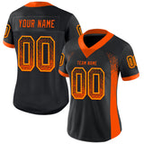 Custom Black Orange-Yellow Drift Fashion Football Jersey