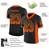 Custom Black Orange-Yellow Drift Fashion Football Jersey