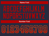Custom Navy Red-Old Gold Mesh Drift Fashion Football Jersey