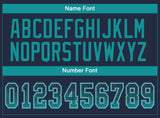 Custom Navy Teal-Gray Drift Fashion Football Jersey