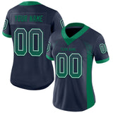 Custom Navy Kelly Green-White Drift Fashion Football Jersey