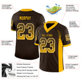 Custom Brown Gold-White Drift Fashion Football Jersey