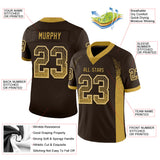Custom Brown Old Gold-Cream Drift Fashion Football Jersey
