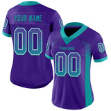 Custom Purple Teal-White Drift Fashion Football Jersey