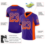 Custom Purple Orange-White Drift Fashion Football Jersey