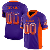 Custom Purple Orange-White Drift Fashion Football Jersey