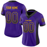 Custom Purple Black-Gold Drift Fashion Football Jersey