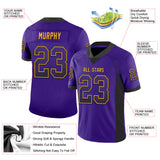 Custom Purple Black-Gold Drift Fashion Football Jersey