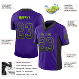 Custom Purple Black-Neon Green Drift Fashion Football Jersey