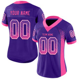 Custom Purple Pink-White Drift Fashion Football Jersey