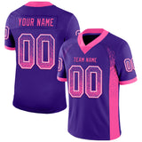 Custom Purple Pink-White Drift Fashion Football Jersey