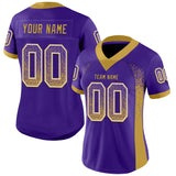 Custom Purple Old Gold-White Drift Fashion Football Jersey