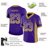 Custom Purple Old Gold-White Drift Fashion Football Jersey