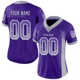 Custom Purple Gray-White Drift Fashion Football Jersey