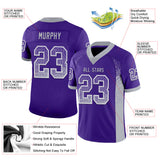 Custom Purple Gray-White Drift Fashion Football Jersey