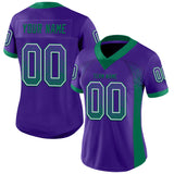 Custom Purple Kelly Green-White Drift Fashion Football Jersey