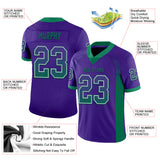 Custom Purple Kelly Green-White Drift Fashion Football Jersey